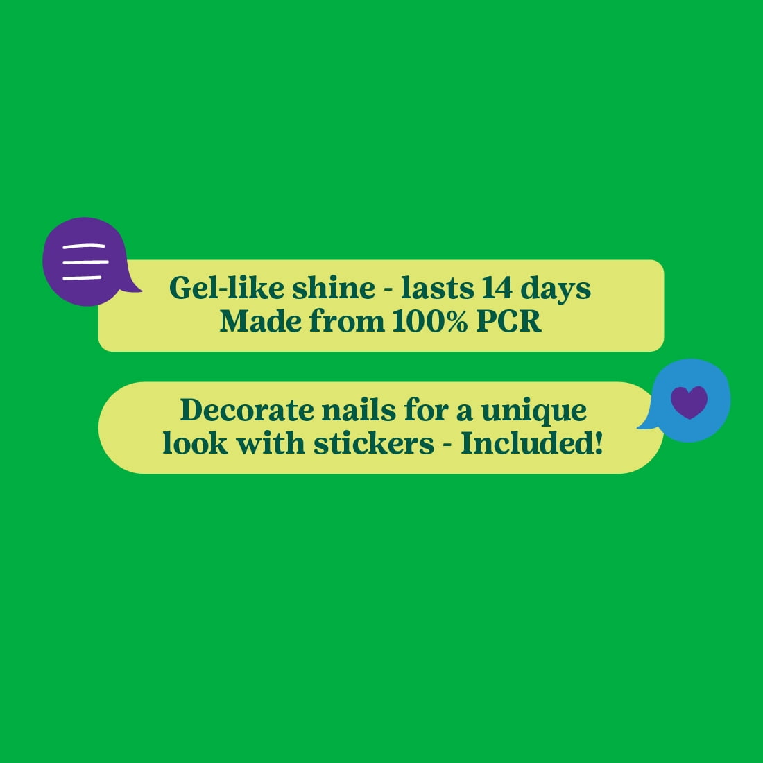 Hard Candy x Girl Scout Hand Shake Press On Nails + Sticker Kit, Gel-like Shine, Green