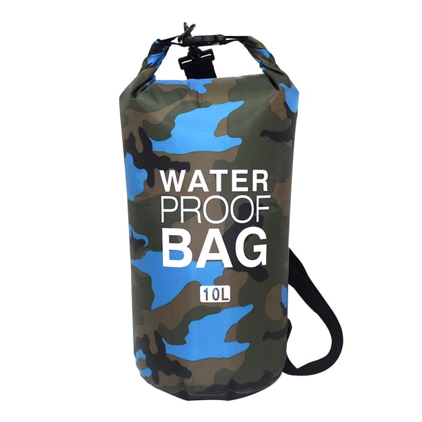 Yuarrent Bolsa de natación impermeable de 15/20L/30L, de saco seco, colores de camuflaje, pesca, canotaje, kayak, almacenamiento, bolsa de Deportes acuáticos Camuflaje Azul Claro 19x55cm Yuarrent OD1303-21B