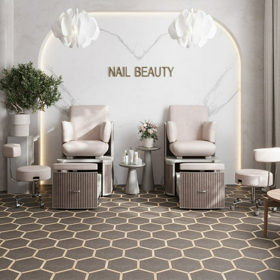 Apollo Tile Aureole 8.66 in. x 9.84 in. Matte Jet Black and Brown Porcelain Hexagon Wall and Floor Tile (8.07 sq ft/case) - 18 Sheets