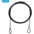 thumbnail image 3 of fuzhong-6.5Ft Safety Cable Lock, 4 Pack Stainless Steel 2mm Dia Security Wire Rope with Double Loop for Stage Lighting Luggage Lock Black, 3 of 4