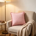 thumbnail image 5 of Throw Pillow Pink Gingham Scalloped Plaid with Removable Cover Square or Lumbar Size for Sofa Bed Couch, 5 of 6