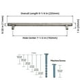 thumbnail image 2 of Goo-Ki 6-Pack Antique Silver Drawer Handles 7.6''Hole Center（192mm） Hole Centers Straight Bar Pull for Kitchen Cabinets and Dresser Drawers, 2 of 2