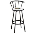 thumbnail image 1 of The Furniture King Bar Stool Black Metal with a Tiki or Tropical Themed Decal (Tiki Black Small - White), 1 of 2