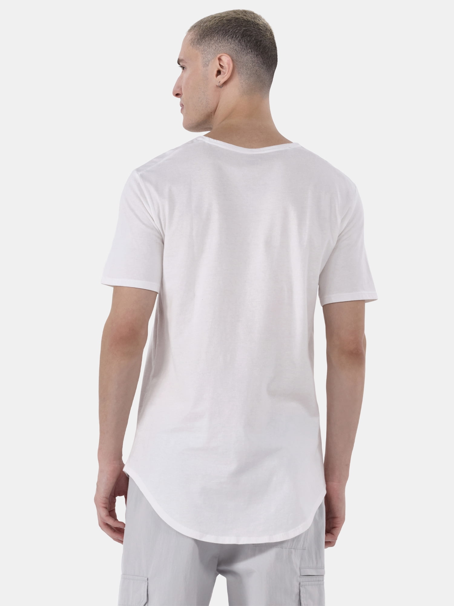 No Boundaries Men's & Big Men's Longline Curved Hem Elongated Tee Shirt, 2-Pack, Sizes XS-5XL