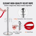 thumbnail image 4 of STAWAY 4-Pack Silver Stanchion Post with 5FT Red Velvet Ropes - Durable Crowd Control Barriers for Weddings, Events, and Museums - Fillable Base for Stability, 4 of 8