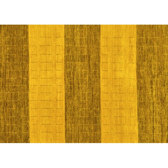 Ahgly Company Indoor Rectangle Abstract Yellow Modern Area Rugs, 2' x 5'