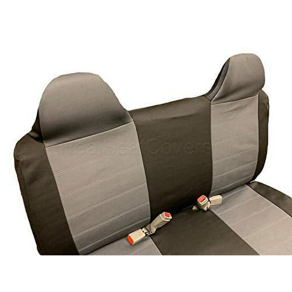 Custom Fit Front Bench Seat Cover for Ford F150 / F250 / F350 / F450 / F550 (1992-2010) - Durable Gray/Black Truck Seat Cover