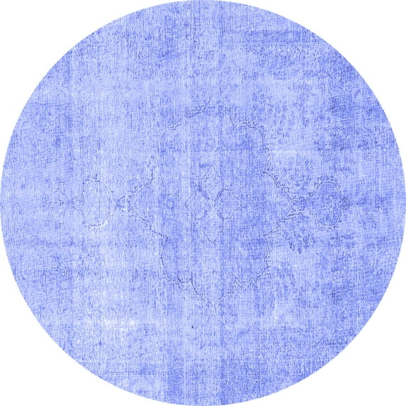 Ahgly Company Indoor Round Persian Blue Traditional Area Rugs, 3' Round