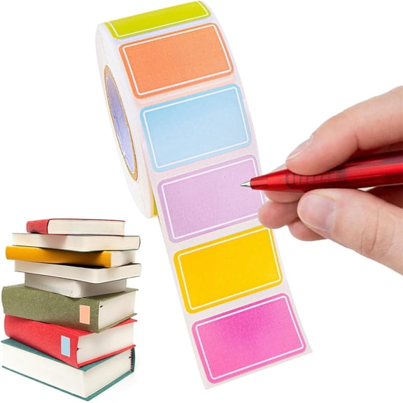 ZFSBZBS 500 Pieces/1roll Colored Moving Labels Stickers Rectangular Colored Sticker Reusable Removable Stickers Coding Labels Adhesive Tags for Boxes Storage Bins Inventory Organize(Multicolor)