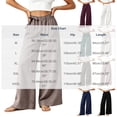 thumbnail image 3 of Tsivenald Womens Linen Wide Leg Pants Elastic Drawstring Waist Lightweight Breathable Summer Beach Casual Trousers, 3 of 7