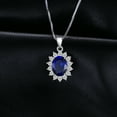 thumbnail image 3 of Jewelrypalace Oval 3.2ct Princess Diana William Kate Middleton's Created Blue Sapphire Pendant 925 Sterling Silver Pendant Necklace 18 Inches, 3 of 7