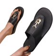 thumbnail image 3 of Women‘s European And American Leather Flip-Flops Sandals Comfortable Metal Decor Feature Pattern With Arch Support Flat Thong Sandals, 3 of 8