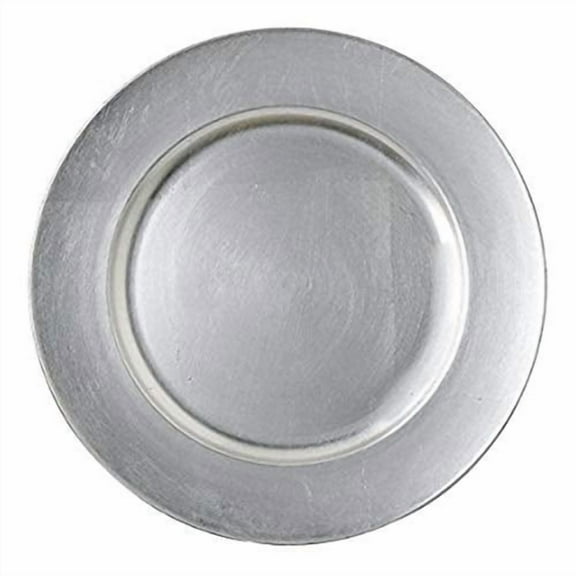 Tiger Chef 13-Inch Silver Metallic Charger Plates, Set of 2,4,6, 12 or 24 Dinner Chargers (6-Pack Silver Chargers Plates)