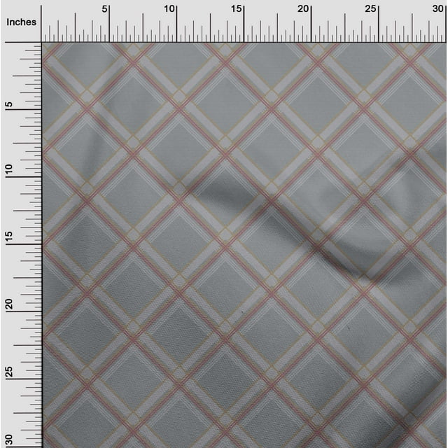 oneOone Georgette Viscose Fabric Tartan Check Decor Fabric Printed BTY 42 Inch Wide