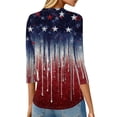 thumbnail image 4 of Women's 250th Anniversary Usa Shirt Independence Day Patriotic Star Print Crew Neck 3/4 Sleeve July 4th Top, 4 of 4