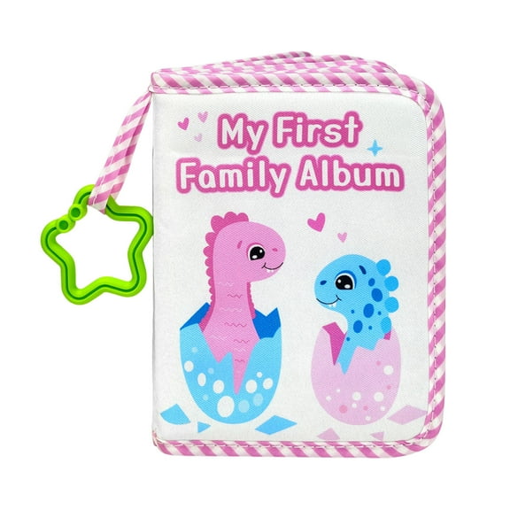 SLYNSHome Photo Album for Baby 5.5x7 inch Soft Baby Book First Year Baby Photo Book Slip-in Picture Albums Memory Book Baby Album Holds Pictures for Baby Shower (Pink)