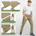 thumbnail image 5 of Hiauspor Hiking Cargo Pants for Men Convertible Zip Off with 5 Deep Pockets Elastic Waist Khaki XL, 5 of 7