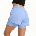 thumbnail image 4 of Uobin Women's 2 in 1 Running Shorts Quick Dry Athletic Gym Workout Shorts with Liner Phone Pockets, 4 of 7