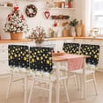 thumbnail image 2 of Black Yellow Christmas Balls Chair Covers Set of 1 Xmas Snowflake Chair Back Covers Stretch Removable Washable Slipcovers Protector for Dining Room Kitchen Party Decor, 2 of 5