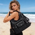 thumbnail image 5 of Convertible Handbag Tote Shoulder Bag Large Capacity Multi Pocket Organizer Secure Zipper Closure 3in1 Carry Top Handle Crossbody Wear Stylish Vintage Fashion Purse for Work Travel Shopping Daily Use, 5 of 8
