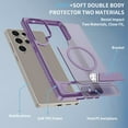 thumbnail image 4 of Dteck Magnetic Case for Samsung Galaxy S23 Ultra,Shockproof TPU+PC Anti-Slip Compatible with Mag Safe Case Adjustable Kickstand Frosted Translucent Matte Phone Cover,Darkpurple, 4 of 6