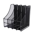 thumbnail image 1 of 4 Slots Metal Magazine Book File Stand Organizer Sorter Vertical Holder Office Home School, 1 of 11