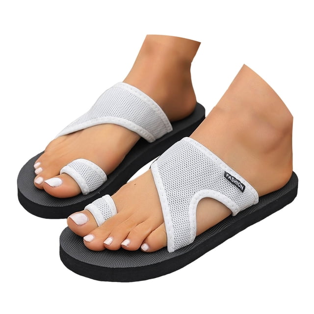 IUJSOY Womens Flip Flops Clip Toe Ring Flat Sandals Comfortble Yoga Mat Mesh Beach Slippers Slides