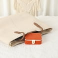 thumbnail image 5 of Unique Bargains Portable Mini Faux Leather Organizer Jewelry Box with Button Orange, 5 of 7