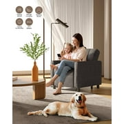 Convertible Sofa Bed, Aiho 3 in 1 Sleeper Couch with Pull-Out Bed & Side Pocket, Best Gifts for Living Room, Bedroom, Dark Gray