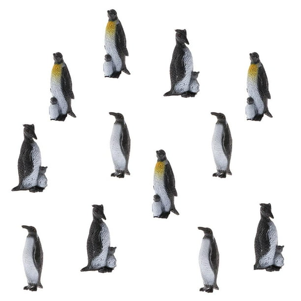 12 Piezas Mini üinos de Plástico Juguetes de Aves Modelos Colección de Decoración pa Hugo Figuras de animales de pingüino