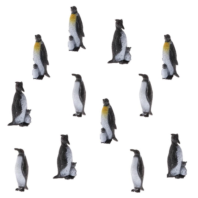 12 Pingüinos Plástico en Miniatura Zulema Figuras de animales de pingüino