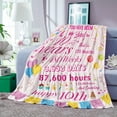 thumbnail image 2 of Birthday Gifts for Girls Pink Happy Birthday Girl Blanket Years Old Soft Cozy Flannel Fluffy Fuzzy Plush Fleece Throw Blanket Birthday Gift Ideas Decoration for Teen Daughters Nieces Granddaughters, 2 of 5