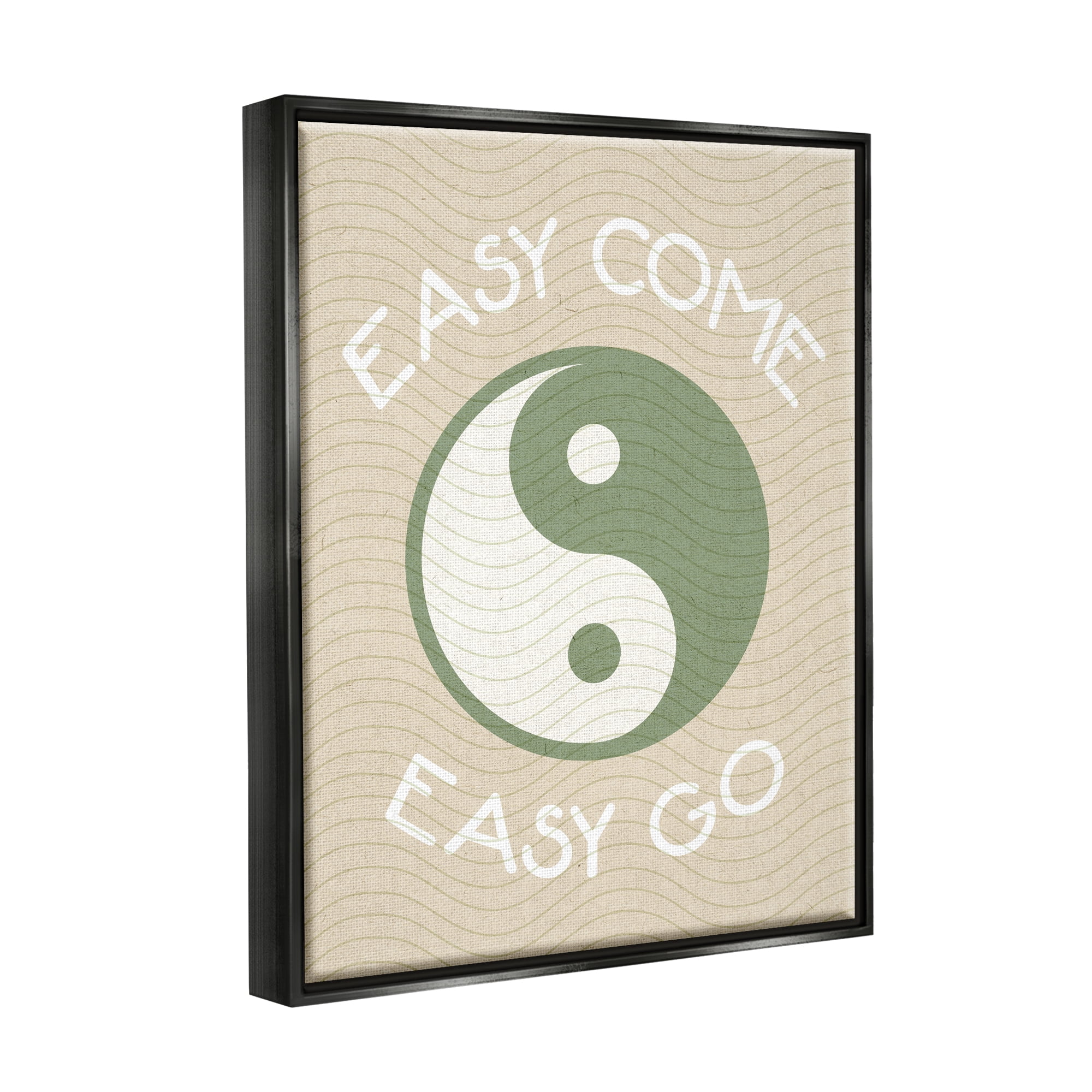 Stupell Industries Easy Come & Go Phrase Inspirational Painting Black Floater Framed Art Print Wall Art, 17 x 21