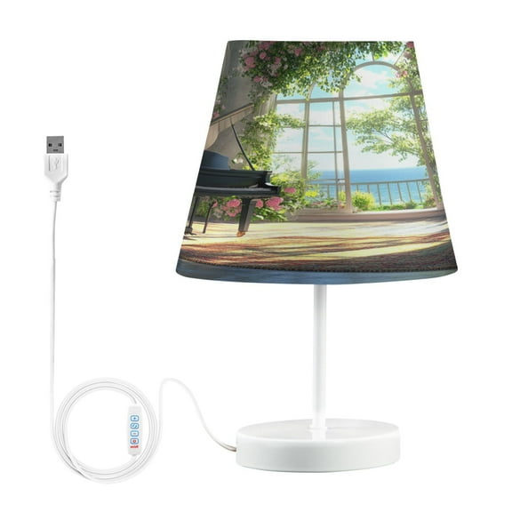 BZSMCE Table Lamp Creative Piano in Floral Room Ocean Simple Pattern Night Light