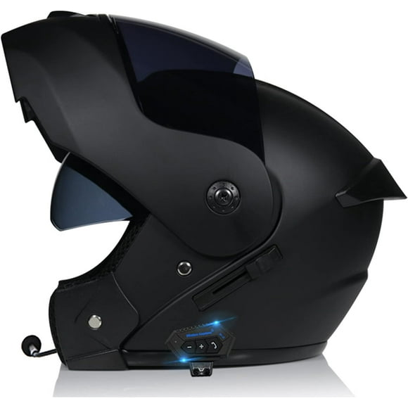 Double Layer Sun Visor Bluetooth Modular Motorcycle Helmet, Streamlined Design with Removable Washable Lining for Personalized Comfort