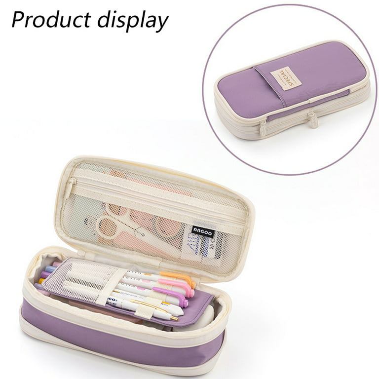 EOOUT Pencil Case Big Capacity Office College School Pencil Pouch Large  Storage High Capacity Bag Pouch Holder Box Organizer Purple