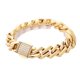 thumbnail image 2 of Pulsera para hombre de acero inoxidable con eslabones cubanos con detalles de circonitas, 2 of 2