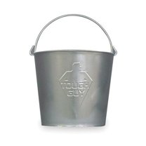 3 1/2 gal Round Bucket, 11 in H, 11 13/64 in Dia, Silver, Galvanized Steel