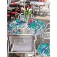 thumbnail image 5 of Outdoor Tablecloth with Umbrella Hole for Patio/Picnic/Party/Camping, Ocean Turtle Waterproof Table Cloth Round Cover Washable, Coastal Seahorse Jellyfish Coral Wood Green (Dia 60"), 5 of 8