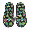 thumbnail image 2 of KLL Geometric Dinosaur Slippers for Women Men House Slip on Indoor Outdoor Bedroom Furry Fleece Lined Ladies Comfy Anti-Skid Rubber Hard Sole-Medium, 2 of 8