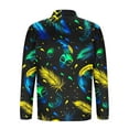 thumbnail image 4 of Awdenio Men's Shirts Quarter Zip Shirts Long Sleeve Pullover Lightweight Carnival Printed Casual Slim Fit Golf Shirt, 4 of 5