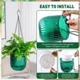 thumbnail image 6 of 3 Pack Self-Watering Hanging Plant Pots, Plastic Planters with Drainage Holes, 2 x 6.5in & 1 x 4.5in, with 3 Hooks for Indoor & Outdoor Plants, 6 of 8