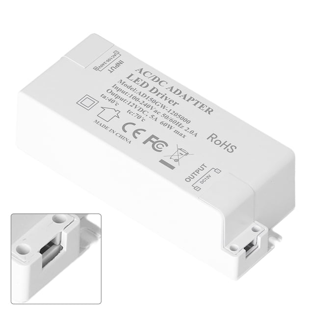 Transformador LED, Fuente De Alimentación Del Controlador LED De Alta Seguridad Y Rendimiento Estable Con Tornillos Para El Hogar Para Interiores Y Dormitorios