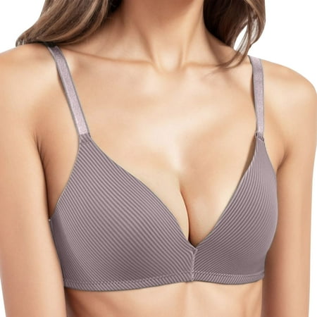 Ramiter Lingerie for Women Women s Microfiber Lace Underwire Plunge Bra 38 Grey