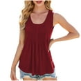 thumbnail image 2 of Levmjia Womens Sleeveless Tank Tops Casual Summer Cotton Blend Stretch Slim Fit Cami Shirts for Women Fashion Solid Color Basic Tees, 2 of 6