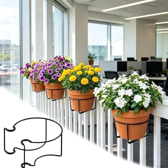 TTJ Crochet de Rambarde Réglable à Griffes Installation Sans Outil Solution de Suspension Facile pour Balcon Rampes Organisation Plantes Mangeoires pour Oiseaux Articles Légers d'Extérieur