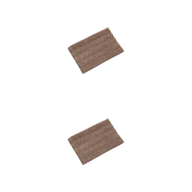 Transemion Polyester Door Mat Stylish And Space-saving Option For Entryway Comfortable Floor Mats Durable coffee 43*61CM 2Set