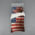 thumbnail image 2 of Ambesonne Retro Bedding Set 4 Pcs, Independence Day Wall, Queen, Red Blue Tan, 2 of 3