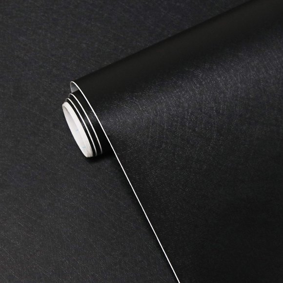 Yasinet Peel and Stick Wallpaper Black Wallpaper Black Contact Paper Waterproof Self Adhesive Removable Wall Paper Decorative for Wall Bedroom Covering Countertop Cabinet Vinyl Film 17.7"" x197""