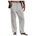 thumbnail image 2 of Men's Fashion Solid Color Slim Loose Casual Pants, Waist with Pockets Trousers for Streetwear and Daily Outings,Light Gray,M, 2 of 7